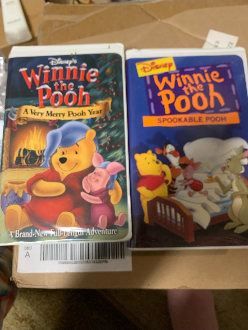 Disney Winnie the Pooh VHS Pair - Yellow & Blue Artwork